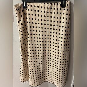 Skies Are Blue Cream and Black Polka Dot Skirt